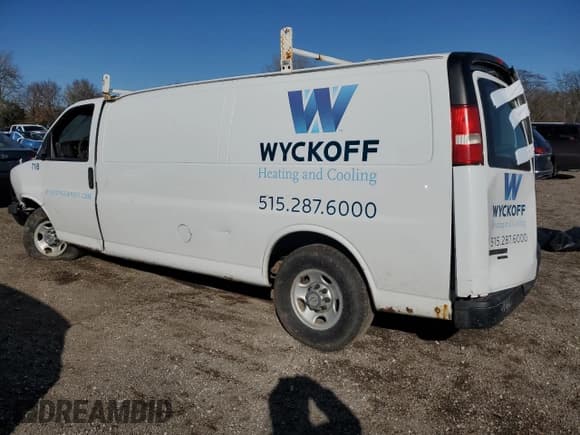 ✅ 2013 Chevrolet Express Cargo • VIN: 1GCWGGCA4D1147702 • Lot: 92169585. Listed on Copart with Not provided. Free auction sales archive from the USA and detailed vehicle history report at DreamBid. Image 2.