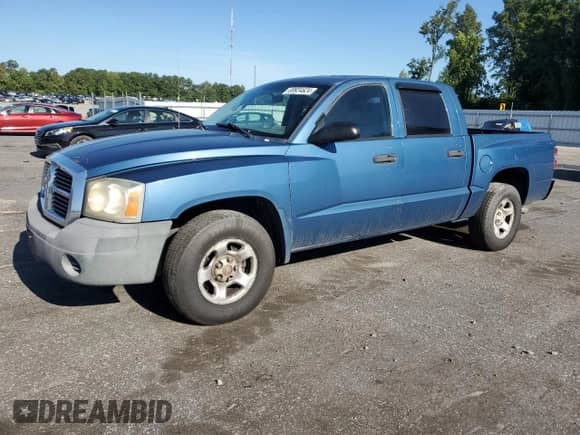 2005 Dodge Dakota ST with VIN 1D7HE28KX5S204098, listed as a Copart auction lot 69924624 with 326,213 mi miles and Salvage title. Bid and sale history available at DreamBid. Image 1.
