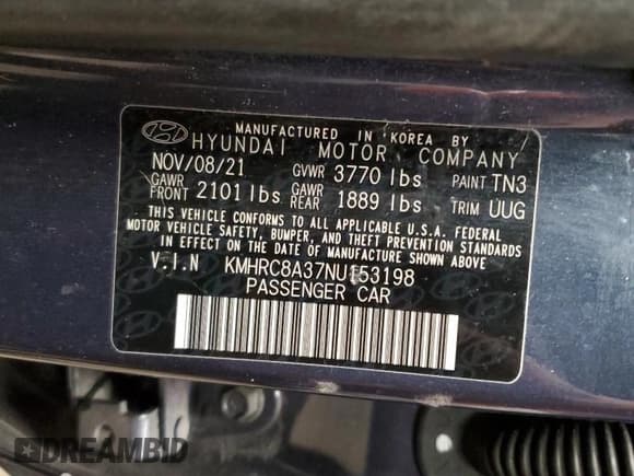 ✅ 2022 Hyundai Venue Limited • VIN: KMHRC8A37NU153198 • Lot: 42624385. Listed on Copart with 33,185 mi. Free auction sales archive from the USA and detailed vehicle history report at DreamBid. Image 15.