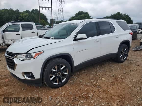 2019 Chevrolet Traverse LT Cloth z VIN 1GNERGKW9KJ108899, wystawiony jako Copart lot #64305465 z przebiegiem 122 145 mil mil oraz Szkoda całkowita • Salvage title. Historia ofert i sprzedaży dostępna na DreamBid. Obrazek 1.