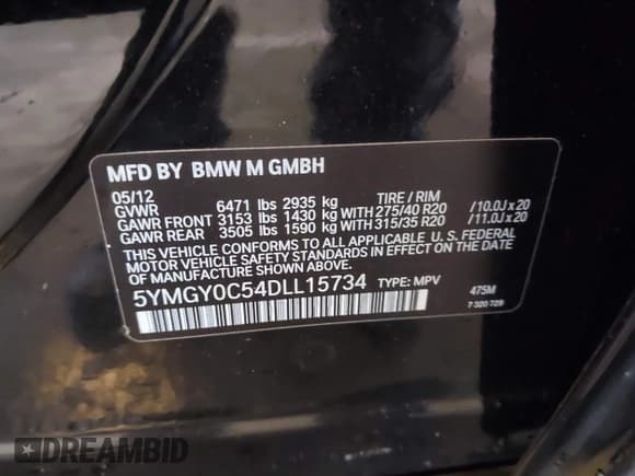 ✅ 2013 BMW X5 M • VIN: 5YMGY0C54DLL15734 • Lot: 43678676. Wystawiony na IAAI z przebiegiem 99 167 mil. Bezpłatny archiwum sprzedaży aukcyjnych z USA i szczegółowy raport historii pojazdu na DreamBid. Zdjęcie 9.