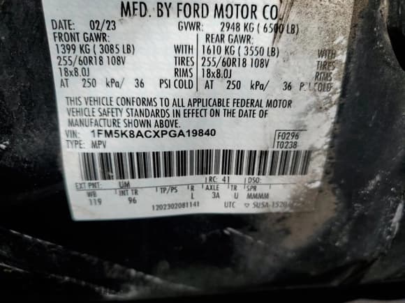 ✅ 2023 Ford Police Interceptor Utility • VIN: 1FM5K8ACXPGA19840 • Lot: 67110785. Wystawiony na Copart z przebiegiem 49 346 mil. Bezpłatny archiwum sprzedaży aukcyjnych z USA i szczegółowy raport historii pojazdu na DreamBid. Zdjęcie 13.