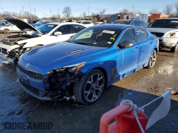 ✅ 2019 Kia Stinger GT • VIN: KNAE35LC0K6053259 • Lot: 88353625. Listed on Copart with 44,129 mi. Free auction sales archive from the USA and detailed vehicle history report at DreamBid. Image 1.