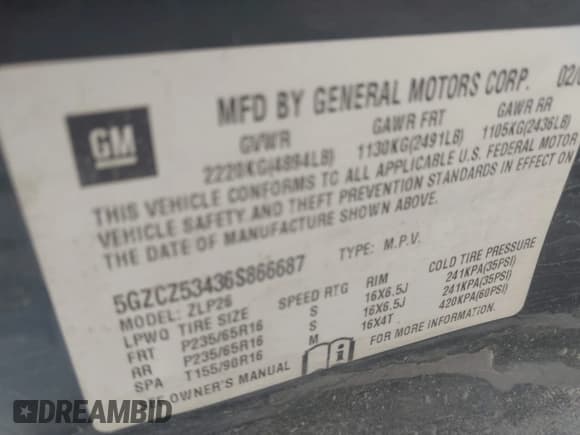 ✅ 2006 Saturn VUE • VIN: 5GZCZ53436S866687 • Lot: 42811267. Wystawiony na IAAI z przebiegiem 277 882 mil. Bezpłatny archiwum sprzedaży aukcyjnych z USA i szczegółowy raport historii pojazdu na DreamBid. Zdjęcie 9.