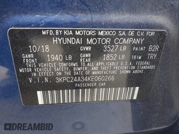 ✅ 2019 Hyundai Accent SE • VIN: 3KPC24A34KE060266 • Лот: 41456731. Опубликован ранее на IAAI с пробегом 79 212 миль. Бесплатный доступ к архиву аукционных продаж из США и подробный отчёт об истории автомобиля на DreamBid. Изображение 9.