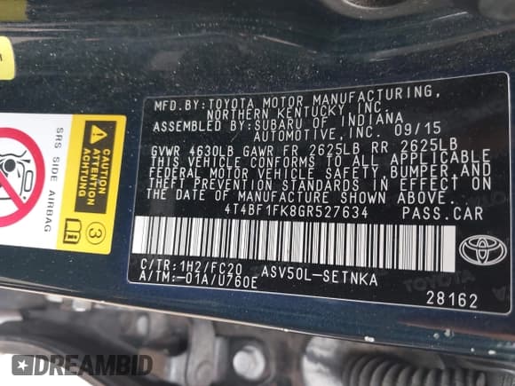 ✅ 2016 Toyota Camry XLE • VIN: 4T4BF1FK8GR527634 • Lot: 43538871. Wystawiony na IAAI z przebiegiem 120 471 mil. Bezpłatny archiwum sprzedaży aukcyjnych z USA i szczegółowy raport historii pojazdu na DreamBid. Zdjęcie 9.