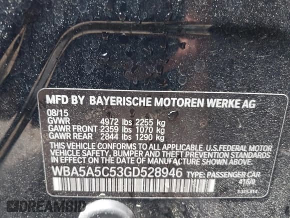 ✅ 2016 BMW 5 Series 528i • VIN: WBA5A5C53GD528946 • Lot: 42007144. Wystawiony na IAAI z przebiegiem 64 459 mil. Bezpłatny archiwum sprzedaży aukcyjnych z USA i szczegółowy raport historii pojazdu na DreamBid. Zdjęcie 9.