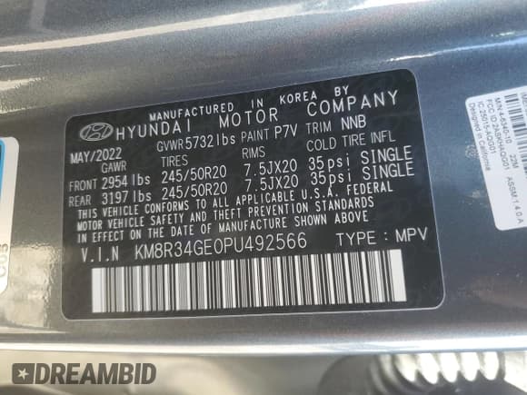 ✅ 2023 Hyundai Palisade XRT • VIN: KM8R34GE0PU492566 • Лот: 83992314. Опубликован ранее на Copart с пробегом 35 534 миль. Бесплатный доступ к архиву аукционных продаж из США и подробный отчёт об истории автомобиля на DreamBid. Изображение 14.