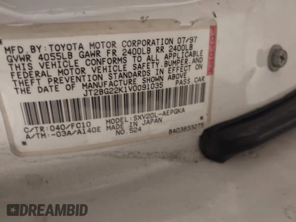 ✅ 1997 Toyota Camry LE • VIN: JT2BG22K1V0091035 • Лот: 41411208. Опубликован ранее на IAAI с пробегом 200 160 миль. Бесплатный доступ к архиву аукционных продаж из США и подробный отчёт об истории автомобиля на DreamBid. Изображение 9.