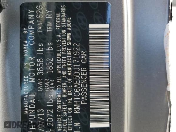 ✅ 2013 Hyundai Veloster Turbo • VIN: KMHTC6AE5DU171922 • Lot: 85494474. Wystawiony na Copart z przebiegiem 143 906 mil. Bezpłatny archiwum sprzedaży aukcyjnych z USA i szczegółowy raport historii pojazdu na DreamBid. Zdjęcie 14.