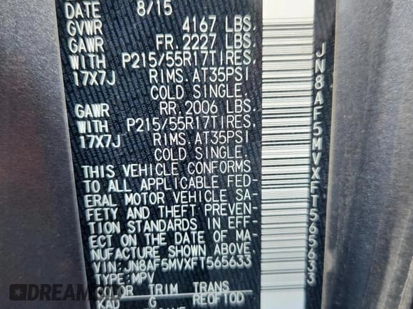 ✅ 2015 Nissan Juke SV • VIN: JN8AF5MVXFT565633 • Lot: 80403545. Wystawiony na Copart z przebiegiem 101 286 mil. Bezpłatny archiwum sprzedaży aukcyjnych z USA i szczegółowy raport historii pojazdu na DreamBid. Zdjęcie 13.