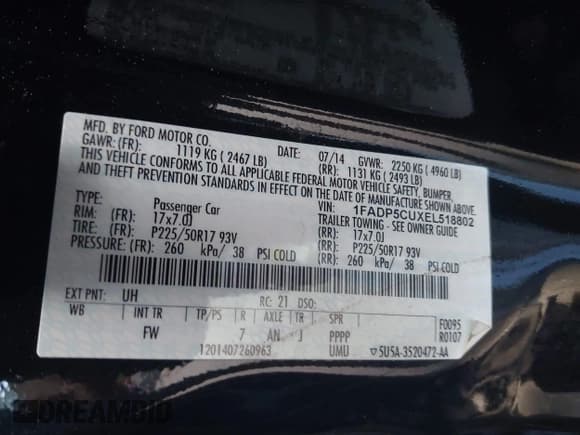 ✅ 2014 Ford C-Max SEL • VIN: 1FADP5CUXEL518802 • Lot: 43021517. Listed on IAAI with 127,666 mi. Free auction sales archive from the USA and detailed vehicle history report at DreamBid. Image 9.