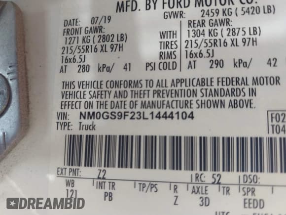 ✅ 2020 Ford Transit Connect XLT • VIN: NM0GS9F23L1444104 • Лот: 41810157. Опубликован ранее на IAAI с пробегом 101 757 миль. Бесплатный доступ к архиву аукционных продаж из США и подробный отчёт об истории автомобиля на DreamBid. Изображение 9.