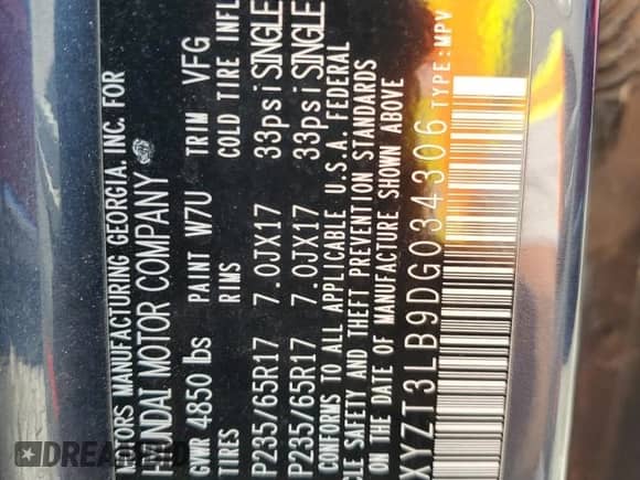 2013 Hyundai Santa Fe Sport with VIN 5XYZT3LB9DG034306, listed as a Copart auction lot 91365075 with 254,641 mi miles and Clean title. Bid and sale history available at DreamBid. Image 13.