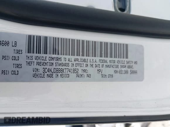 ✅ 2019 Jeep Compass Latitude • VIN: 3C4NJDBB8KT741852 • Лот: 43222292. Опубликован ранее на IAAI с пробегом 51 303 миль. Бесплатный доступ к архиву аукционных продаж из США и подробный отчёт об истории автомобиля на DreamBid. Изображение 9.