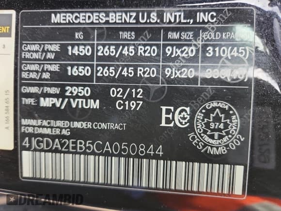 ✅ 2012 Mercedes-Benz M 350 • VIN: 4JGDA2EB5CA050844 • Lot: 91742805. Wystawiony na Copart z przebiegiem 124 008 mil. Bezpłatny archiwum sprzedaży aukcyjnych z USA i szczegółowy raport historii pojazdu na DreamBid. Zdjęcie 14.