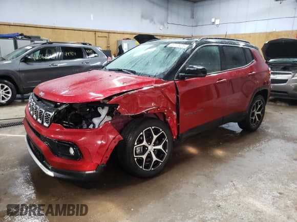 ✅ 2024 Jeep Compass Limited • VIN: 3C4NJDCN0RT156198 • Lot: 46113475. Listed on Copart with 3,696 mi. Free auction sales archive from the USA and detailed vehicle history report at DreamBid. Image 1.