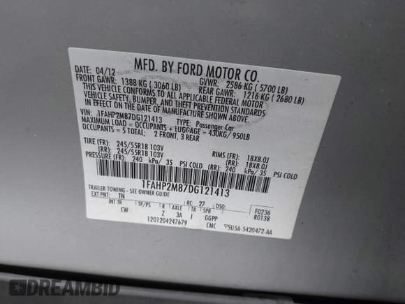 ✅ 2013 Ford Police Interceptor • VIN: 1FAHP2M87DG121413 • Lot: 41248744. Listed on IAAI with 144,196 mi. Free auction sales archive from the USA and detailed vehicle history report at DreamBid. Image 9.