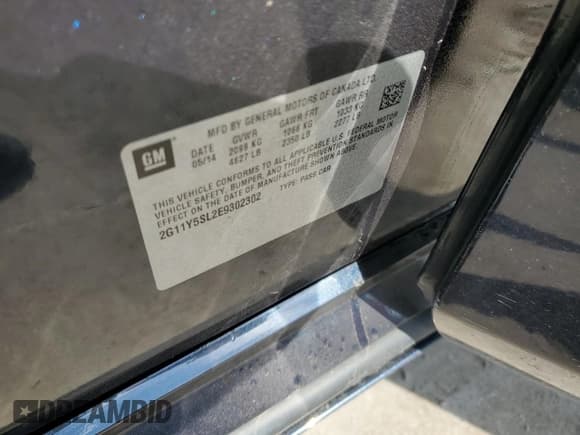 ✅ 2014 Chevrolet Impala LS • VIN: 2G11Y5SL2E9302302 • Лот: 72951734. Опубликован ранее на Copart с пробегом Не указан. Бесплатный доступ к архиву аукционных продаж из США и подробный отчёт об истории автомобиля на DreamBid. Изображение 13.