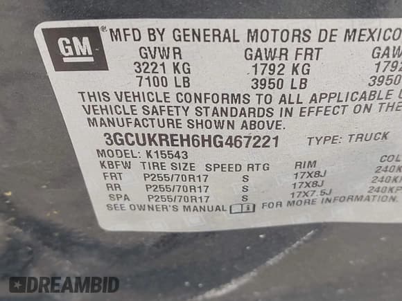 ✅ 2017 Chevrolet Silverado 1500 LT • VIN: 3GCUKREH6HG467221 • Лот: 42936526. Опубликован ранее на IAAI с пробегом 256 720 миль. Бесплатный доступ к архиву аукционных продаж из США и подробный отчёт об истории автомобиля на DreamBid. Изображение 9.