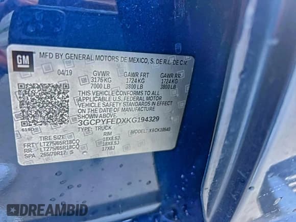 ✅ 2019 Chevrolet Silverado 1500 LT Trail Boss • VIN: 3GCPYFEDXKG194329 • Lot: 95760965. Wystawiony na Copart z przebiegiem 72 885 mil. Bezpłatny archiwum sprzedaży aukcyjnych z USA i szczegółowy raport historii pojazdu na DreamBid. Zdjęcie 10.