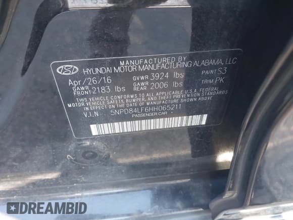 ✅ 2017 Hyundai Elantra Value Edition • VIN: 5NPD84LF6HH065211 • Лот: 43571387. Опубликован ранее на IAAI с пробегом 98 733 миль. Бесплатный доступ к архиву аукционных продаж из США и подробный отчёт об истории автомобиля на DreamBid. Изображение 9.