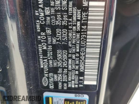 2020 Hyundai Palisade Limited с VIN KM8R54HE0LU079114, выставлен на аукционе Copart как лот 64674034 с пробегом 44 077 миль миль и Списание • Salvage title. История ставок и продаж доступна на DreamBid. Изображение 13.