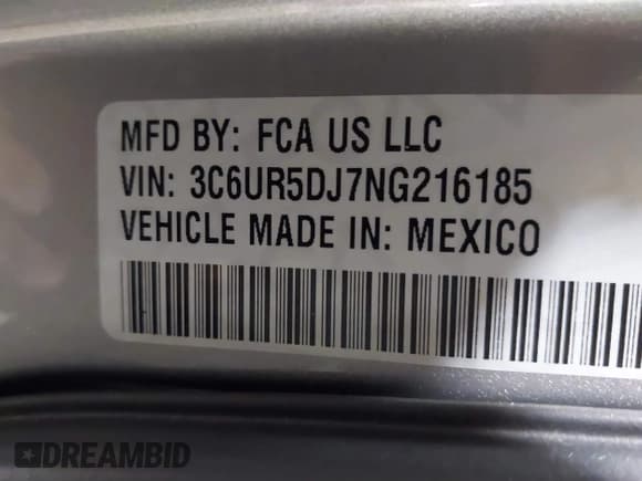 ✅ 2022 Ram 2500 Big Horn • VIN: 3C6UR5DJ7NG216185 • Lot: 41271076. Wystawiony na IAAI z przebiegiem 35 683 mil. Bezpłatny archiwum sprzedaży aukcyjnych z USA i szczegółowy raport historii pojazdu na DreamBid. Zdjęcie 9.