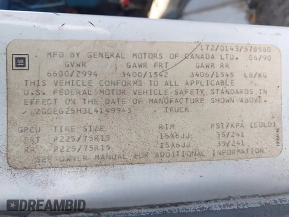 ✅ 1990 Chevrolet Chevy Van • VIN: 2GCEG25H3L4149943 • Лот: 43064059. Опубликован ранее на IAAI с пробегом 229 463 миль. Бесплатный доступ к архиву аукционных продаж из США и подробный отчёт об истории автомобиля на DreamBid. Изображение 9.