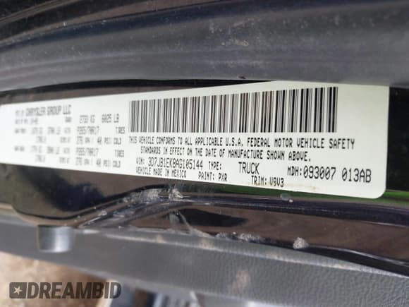 ✅ 2010 Dodge 1500 ST • VIN: 3D7JB1EK8AG105144 • Lot: 42180506. Wystawiony na IAAI z przebiegiem 235 126 mil. Bezpłatny archiwum sprzedaży aukcyjnych z USA i szczegółowy raport historii pojazdu na DreamBid. Zdjęcie 9.