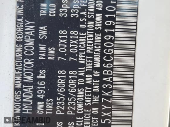 ✅ 2012 Hyundai Santa Fe Limited • VIN: 5XYZK3AB6CG091910 • Lot: 76039224. Listed on Copart with 152,588 mi. Free auction sales archive from the USA and detailed vehicle history report at DreamBid. Image 13.