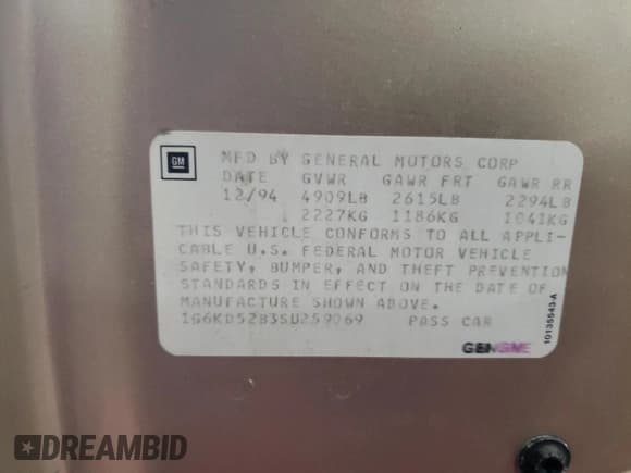 ✅ 1995 Cadillac DeVille • VIN: 1G6KD52B3SU259069 • Lot: 70656044. Wystawiony na Copart z przebiegiem 188 183 mil. Bezpłatny archiwum sprzedaży aukcyjnych z USA i szczegółowy raport historii pojazdu na DreamBid. Zdjęcie 14.