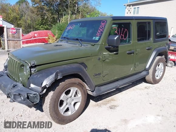 ✅ 2022 Jeep Wrangler Unlimited Sport S • VIN: 1C4HJXDG4NW249924 • Lot: 43383160. Listed on IAAI with 43,361 mi. Free auction sales archive from the USA and detailed vehicle history report at DreamBid. Image 21.