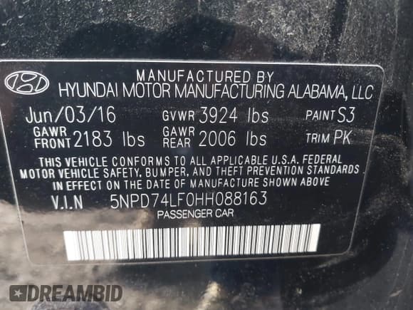 ✅ 2017 Hyundai Elantra SE • VIN: 5NPD74LF0HH088163 • Лот: 43509234. Опубликован ранее на IAAI с пробегом 108 797 миль. Бесплатный доступ к архиву аукционных продаж из США и подробный отчёт об истории автомобиля на DreamBid. Изображение 9.