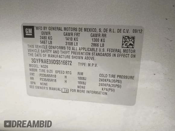 ✅ 2013 Cadillac SRX • VIN: 3GYFNAE39DS516872 • Лот: 43695161. Опубликован ранее на IAAI с пробегом 147 235 миль. Бесплатный доступ к архиву аукционных продаж из США и подробный отчёт об истории автомобиля на DreamBid. Изображение 9.