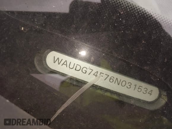 ✅ 2006 Audi A6 • VIN: WAUDG74F76N031534 • Лот: 41579346. Опубликован ранее на IAAI с пробегом 204 847 миль. Бесплатный доступ к архиву аукционных продаж из США и подробный отчёт об истории автомобиля на DreamBid. Изображение 9.