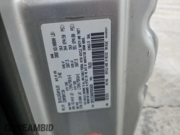 ✅ 2002 Dodge 2500 • VIN: 3B7KC23682M263039 • Lot: 84555524. Listed on Copart with 169,996 mi. Free auction sales archive from the USA and detailed vehicle history report at DreamBid. Image 12.