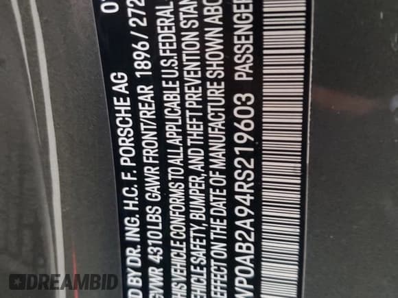 ✅ 2024 Porsche 911 Carrera S • VIN: WP0AB2A94RS219603 • Lot: 88951115. Wystawiony na Copart z przebiegiem 3 413 mil. Bezpłatny archiwum sprzedaży aukcyjnych z USA i szczegółowy raport historii pojazdu na DreamBid. Zdjęcie 12.