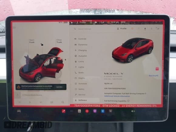 ✅ 2023 Tesla Model Y Long Range • VIN: 7SAYGDEE5PA111262 • Lot: 42341148. Listed on IAAI with 19,014 mi. Free auction sales archive from the USA and detailed vehicle history report at DreamBid. Image 18.