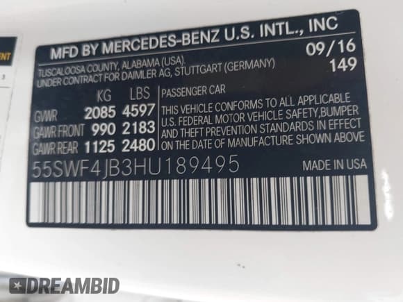 ✅ 2017 Mercedes-Benz C 300 • VIN: 55SWF4JB3HU189495 • Lot: 42668876. Wystawiony na IAAI z przebiegiem 45 724 mil. Bezpłatny archiwum sprzedaży aukcyjnych z USA i szczegółowy raport historii pojazdu na DreamBid. Zdjęcie 9.