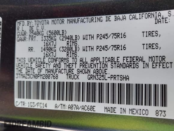 ✅ 2023 Toyota Tacoma SR5 • VIN: 3TMAZ5CN0PM200768 • Лот: 42439143. Опубликован ранее на IAAI с пробегом 68 631 миль. Бесплатный доступ к архиву аукционных продаж из США и подробный отчёт об истории автомобиля на DreamBid. Изображение 9.