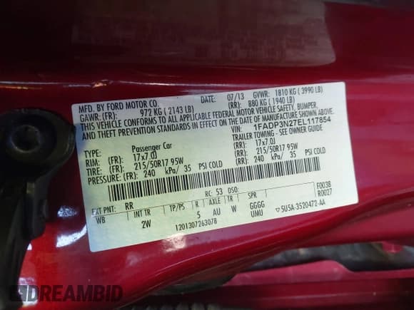 ✅ 2014 Ford Focus Titanium • VIN: 1FADP3N27EL117854 • Лот: 43677950. Опубликован ранее на IAAI с пробегом 218 147 миль. Бесплатный доступ к архиву аукционных продаж из США и подробный отчёт об истории автомобиля на DreamBid. Изображение 9.