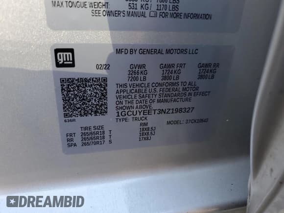 ✅ 2022 Chevrolet Silverado 1500 RST • VIN: 1GCUYEET3NZ198327 • Лот: 69552415. Опубликован ранее на Copart с пробегом 95 060 миль. Бесплатный доступ к архиву аукционных продаж из США и подробный отчёт об истории автомобиля на DreamBid. Изображение 13.