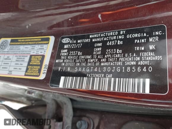 ✅ 2018 Kia Optima LX • VIN: 5XXGT4L30JG185640 • Lot: 41645104. Listed on IAAI with Not provided. Free auction sales archive from the USA and detailed vehicle history report at DreamBid. Image 9.