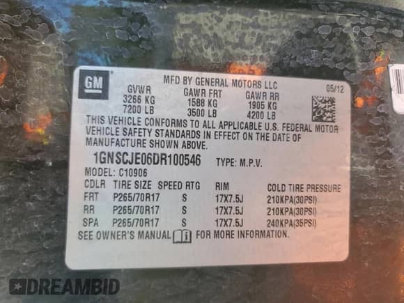 2013 Chevrolet Suburban LT с VIN 1GNSCJE06DR100546, выставлен на аукционе Copart как лот 86519335 с пробегом 192 147 миль миль и Списание • Salvage title. История ставок и продаж доступна на DreamBid. Изображение 12.