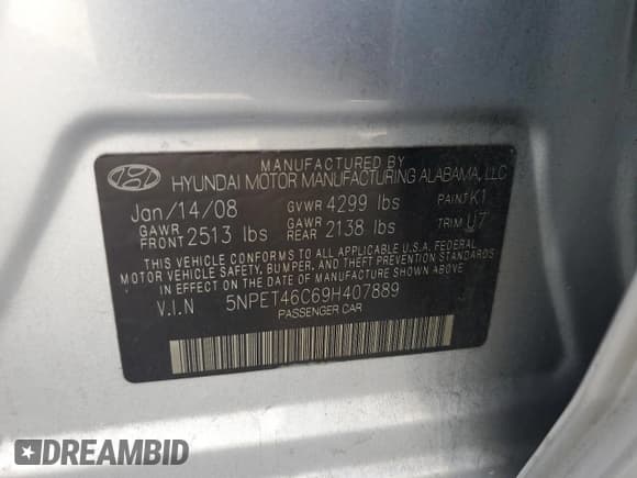 ✅ 2009 Hyundai Sonata GLS • VIN: 5NPET46C69H407889 • Лот: 85861214. Опубликован ранее на Copart с пробегом 225 406 миль. Бесплатный доступ к архиву аукционных продаж из США и подробный отчёт об истории автомобиля на DreamBid. Изображение 12.