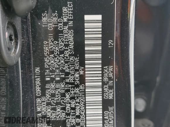 ✅ 2009 Toyota Highlander Limited • VIN: JTEDS42A992071185 • Lot: 71049135. Wystawiony na Copart z przebiegiem 104 094 mil. Bezpłatny archiwum sprzedaży aukcyjnych z USA i szczegółowy raport historii pojazdu na DreamBid. Zdjęcie 13.