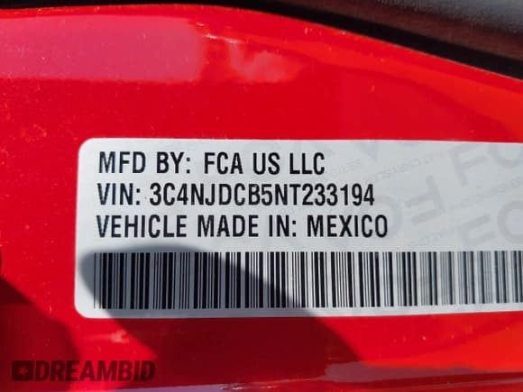 ✅ 2022 Jeep Compass Limited • VIN: 3C4NJDCB5NT233194 • Lot: 42776577. Wystawiony na IAAI z przebiegiem 57 057 mil. Bezpłatny archiwum sprzedaży aukcyjnych z USA i szczegółowy raport historii pojazdu na DreamBid. Zdjęcie 9.