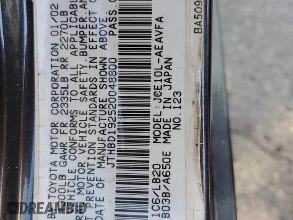 ✅ 2002 Lexus IS 300/350 • VIN: JTHBD192520048800 • Лот: 74569344. Опубликован ранее на Copart с пробегом 141 832 миль. Бесплатный доступ к архиву аукционных продаж из США и подробный отчёт об истории автомобиля на DreamBid. Изображение 14.