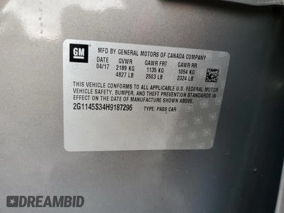 ✅ 2017 Chevrolet Impala Premier • VIN: 2G1145S34H9187296 • Лот: 78909894. Опубликован ранее на Copart с пробегом 104 112 миль. Бесплатный доступ к архиву аукционных продаж из США и подробный отчёт об истории автомобиля на DreamBid. Изображение 13.